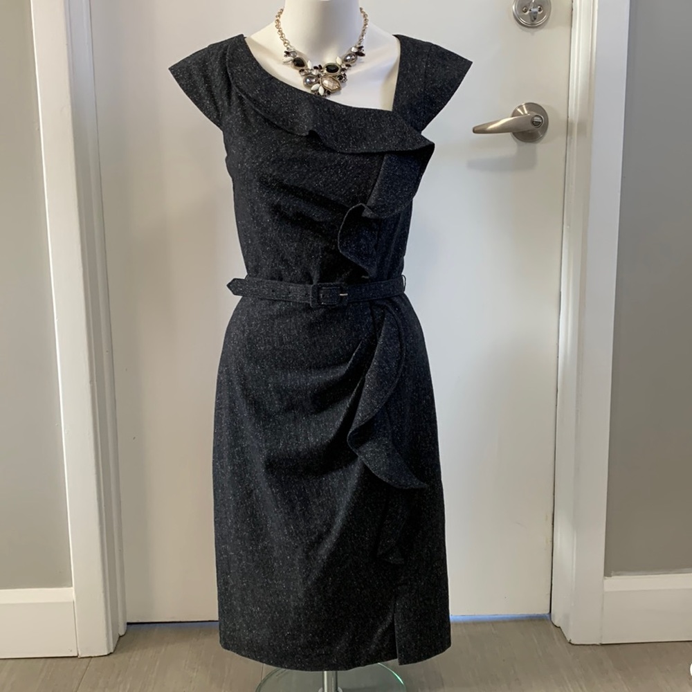 LE CHÂTEAU wool charcoal black dress
